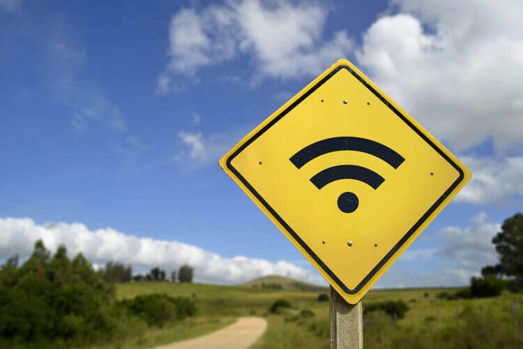 A sign depicting rural Internet.